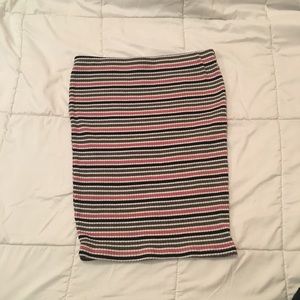striped bodycon skirt